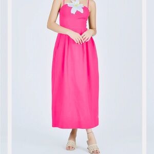 Fanm Mon Linen Lorr Latrice Dress Pink arose Dress